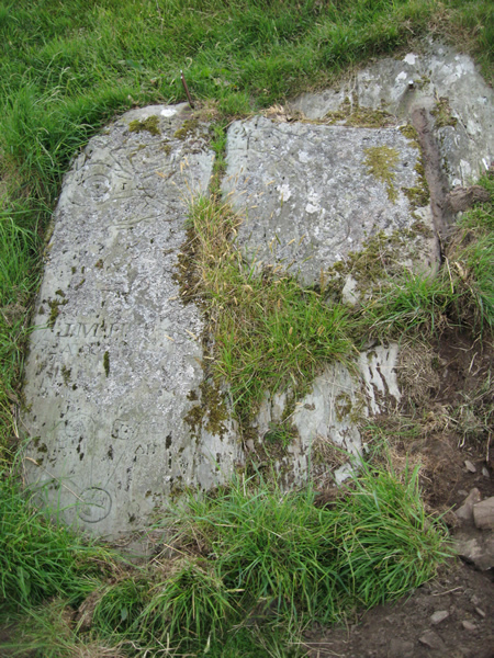 Pictish Inscribed Stone prior to cleaning.